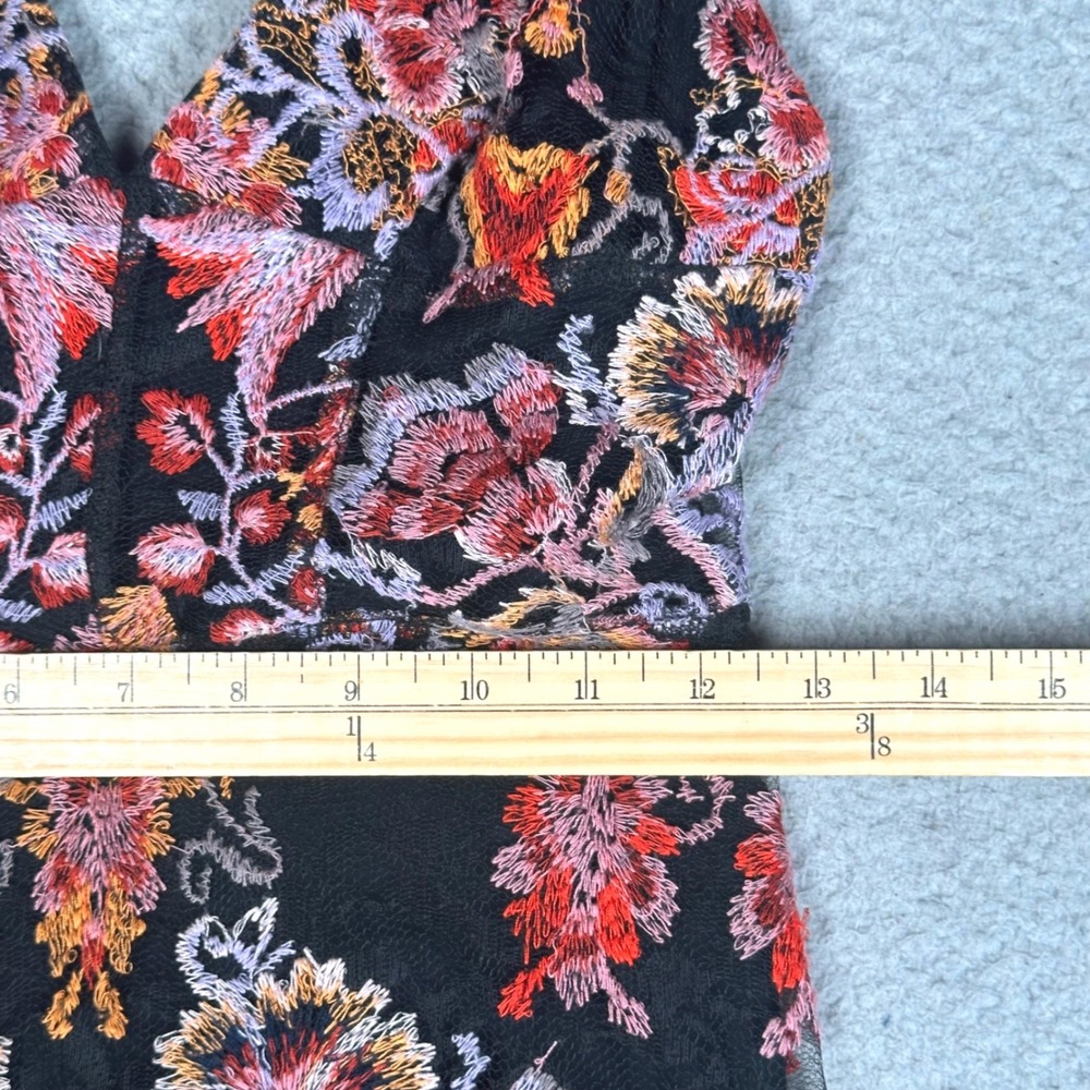 Free People Rising Sun Maxi Dress Women's 6 Warm Embroidered Floral Strappy Boho - Picture 10 of 15